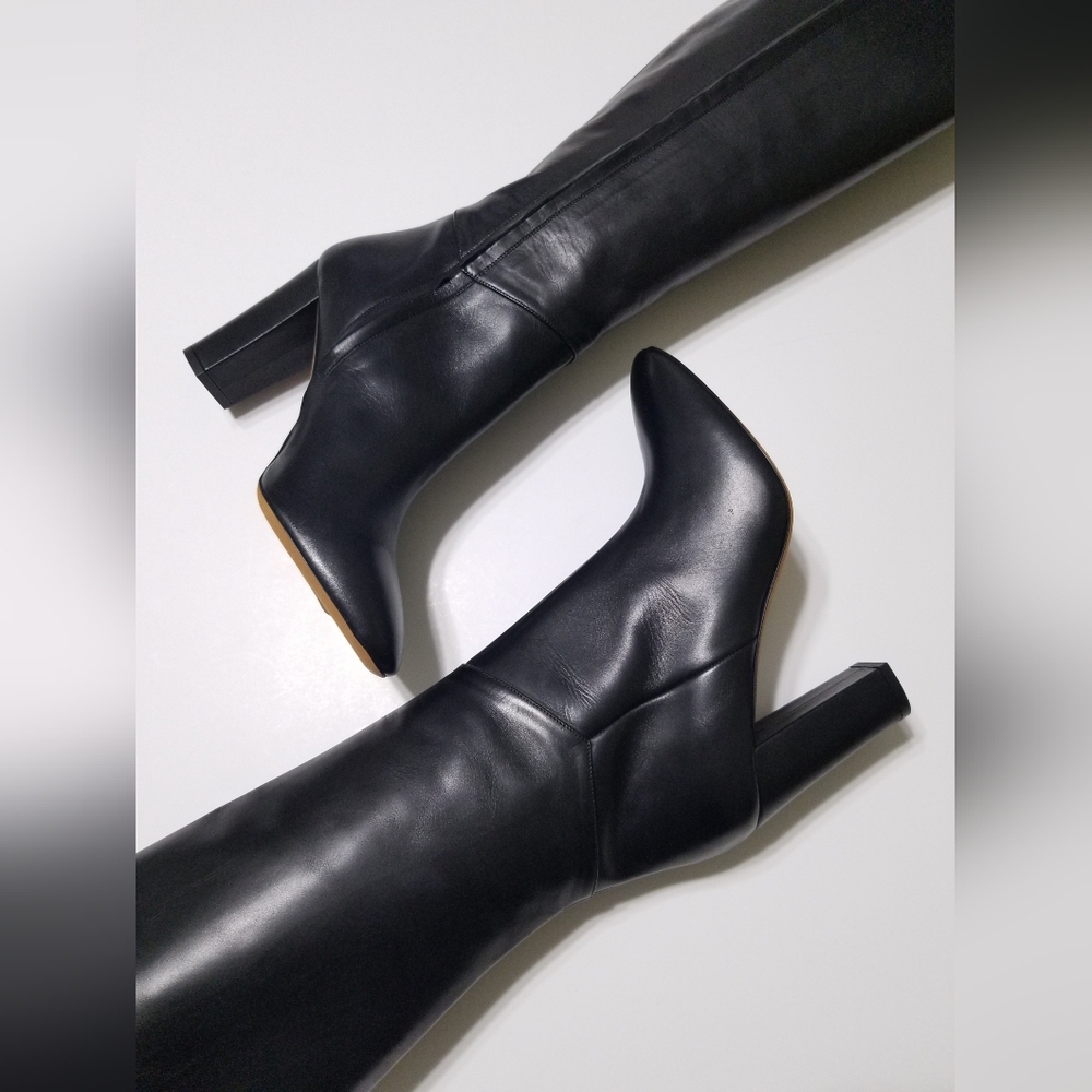 NIB VINCE Vita‎ Leather Knee High Tall Boots in Black Size 8.5, 9, 9.5, 10
